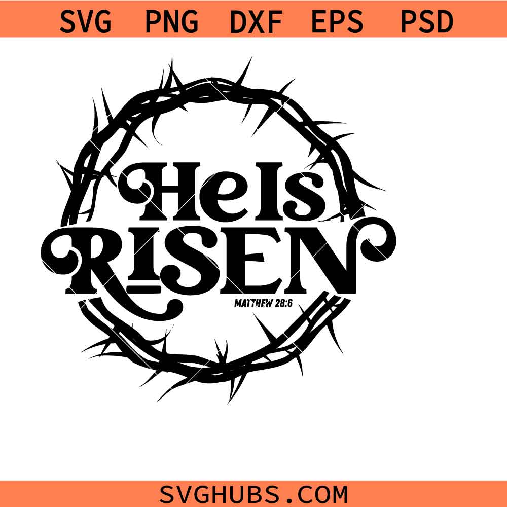 He is risen Svg, Easter svg, Matthew 28:6 Svg