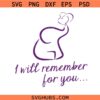 I will remember for you Svg Png, Memories Matter Svg Png, Alzheimer's Awareness Svg Png