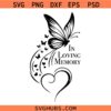 In Loving Memory Heart Forever and Butterfly Svg Png, Memorial Gift Svg Png, Death Anniversary Svg Png