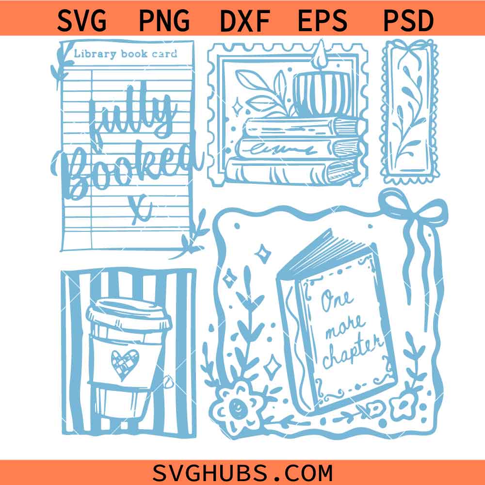 Just one more chapter PNG SVG, books and coffee svg, bookish sweatshirt svg png, whimsical book Lover SVG