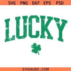 Lucky distressed SVG, St Patricks Day SVG, Distressed Shamrock SVG, Irish SVG