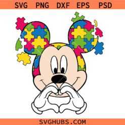 Mickey Autism Awareness Svg, Disney Autism Iron On Svg, Autism Mom Svg