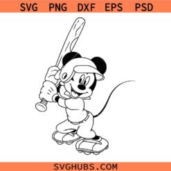 Mickey Mouse Baseball Svg Png, Softball Mickey Svg, Baseball Mouse Svg