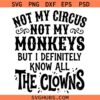 Not My Circus Not My Monkeys SVG, Sarcastic Sayings SVG, Funny Quote SVG