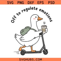 Off to Regulate Emotions PNG, Goose Scooter SVG PNG, Off to Regulate Emotions Goose PNG