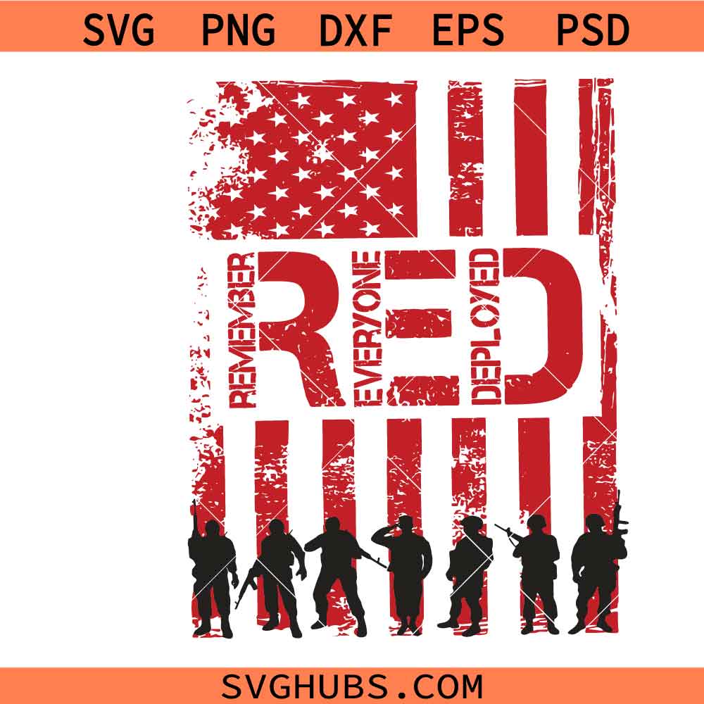 On Friday We Wear Red Svg Png, American Veteran Flag Svg Png, Remember Everyone Deployed Svg