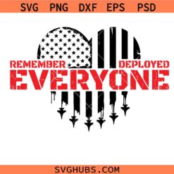 Remember Everyone Deployed Svg Png, On Friday We Wear Red Svg Png, American Flag Svg Png