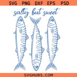 Salty But Sweet Svg Png, Fish Svg Png, Salty Svg Png, Summer Svg Png, Salty Summer Svg Png