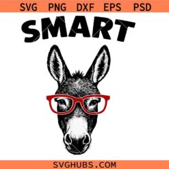 Smart Ass Svg Png, Smart Ass Donkey with Glasses Svg Png, Smart Donkey Svg Png