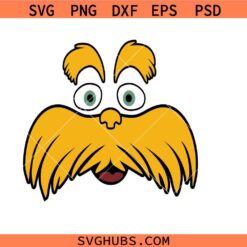 Lorax Face svg, Lorax mustache svg, Dr seuss svg