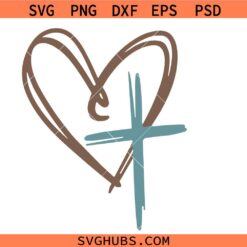 Christian love SVG PNG, Heart cross SVG PNG, Christian life SVG PNG
