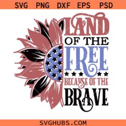 Land of the free because of the brave SVG PNG, Memorial Day SVG PNG, American Flag SVG PNG
