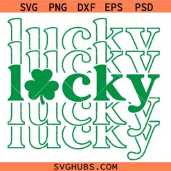 Lucky SVG PNG, St Patrick's Day SVG PNG, Lucky Shamrock SVG PNG