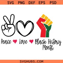 peace love black history Month SVG, Afrocentric Empowerment svg