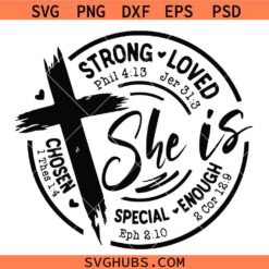She is strong SVG PNG, Proverbs 31:25 SVG PNG, Christian cross SVG PNG, Christian woman SVG PNG, Bible verse SVG PNG