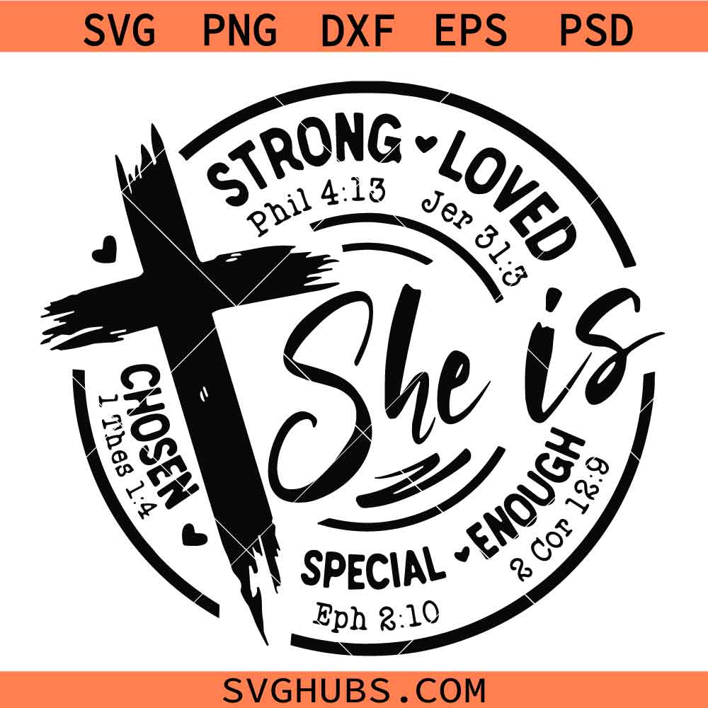 She is strong SVG PNG, Proverbs 31:25 SVG PNG, Christian cross SVG PNG, Christian woman SVG PNG, Bible verse SVG PNG