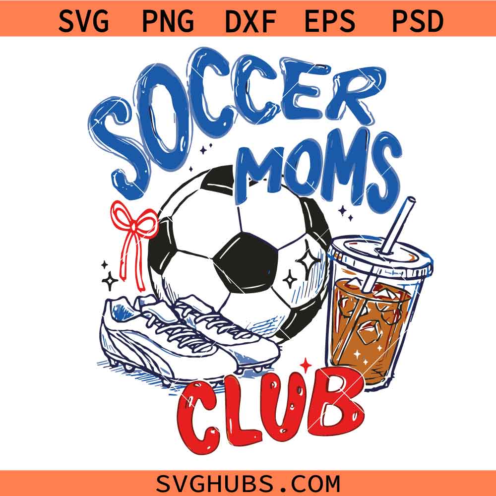 Soccer Moms Club svg, Gameday Doodle Soccer Tee svg, Trendy Women's Soccer svg