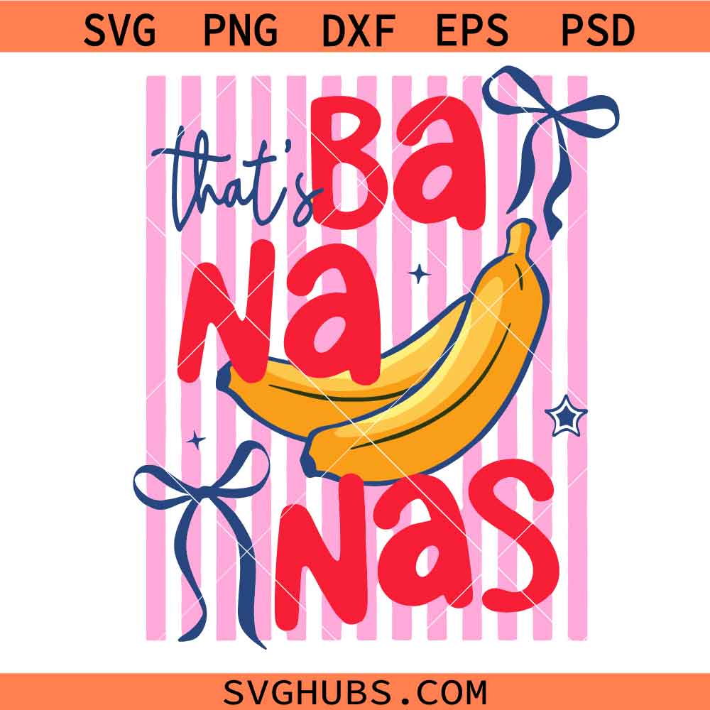 Bananas Stripes Summer Svg Png, Trendy Fruit Design Svg Png, That’s Bananas Striped Coquette Fruit SVG Png
