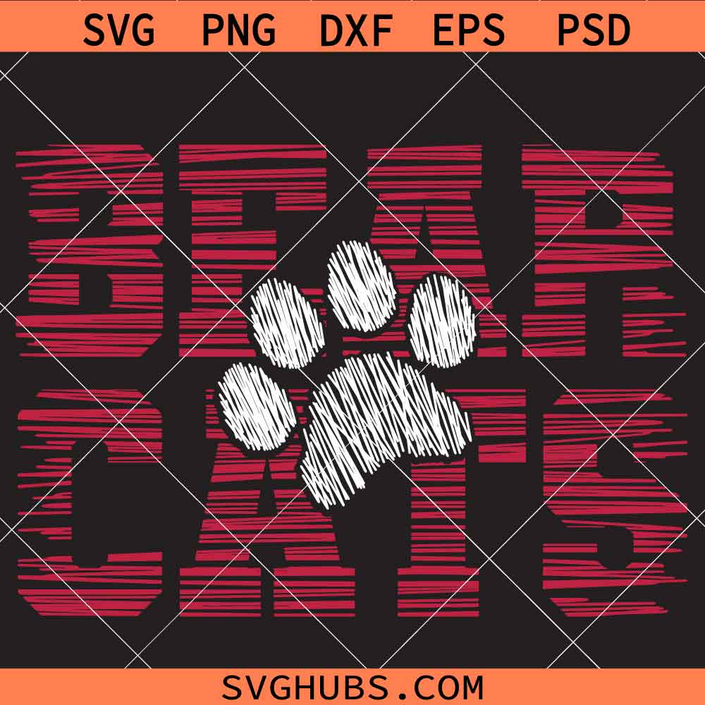 Bearcats Paw Svg Png, Bearcats Basketball Svg Png, Bear Svg Png