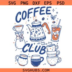 Coffee svg, Retro Trendy Iced Coffee Espresso Preppy Thrifted svg, Striped Iced Coffee svg