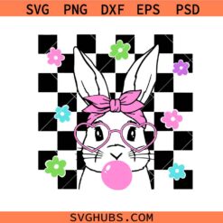 Bunny with bubblegum SVG, Bunny with sunglasses svg, Easter Svg