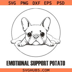 Emotional Support Potato Svg Png, Cat Meme Humor Svg Png, Sarcastic Animal Svg Png, Lazy Cat Humor Svg Png