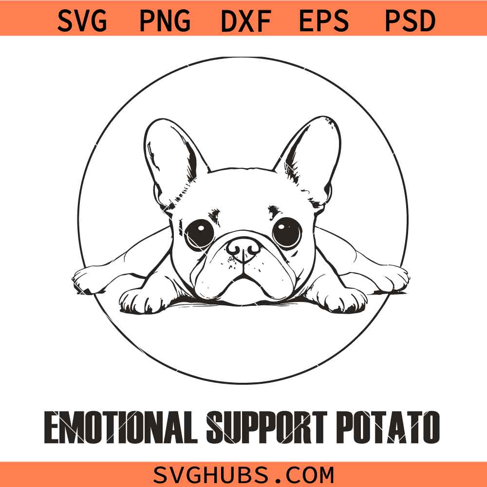 Emotional Support Potato Svg Png, Cat Meme Humor Svg Png, Sarcastic Animal Svg Png, Lazy Cat Humor Svg Png