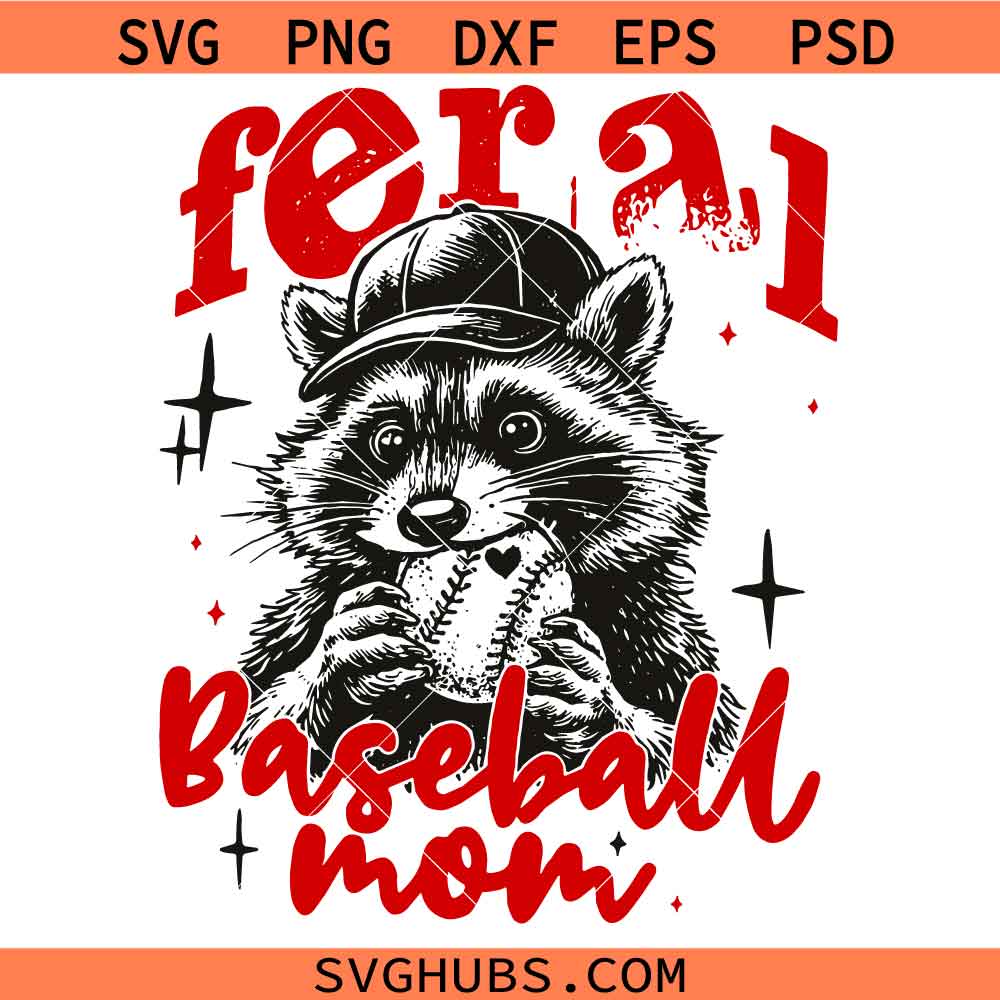Feral Baseball Mom SVG PNG, Trendy Baseball Mom svg png, Trendy Baseball Svg, Trendy Game Day svg
