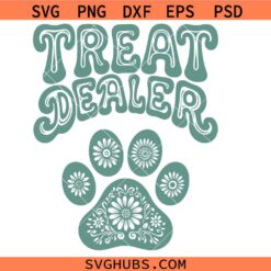 Floral Treat Dealer Paw Svg Png, Treat Dealer Svg Png, Dog Lover Svg Png, Dog Paw Svg Png, Pet Lover Svg Png