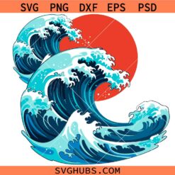 Great wave off Kanagawa Svg Png, Japanese Ocean Waves Svg Png, Hokusai Japanese Giclée Print Svg Png