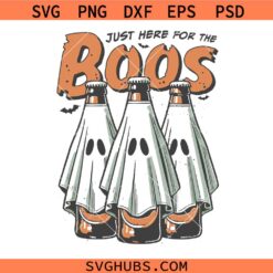 Halloween Ghost Beer SVG, I'm Here For The Boos svg, Halloween svg, Retro Halloween Boys svg