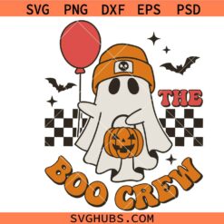 Halloween SVG PNG, The Boo Crew SVG, Ghost Png svg, Retro Halloween Boys svg