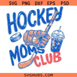 Hockey Moms Club svg, Trendy Game Day Doodle svg, Hockey mom svg