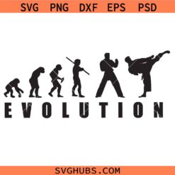 Karate Evolution Svg Png, Martial Arts Svg Png, Taekwondo Svg Png, Kickboxing Svg Png