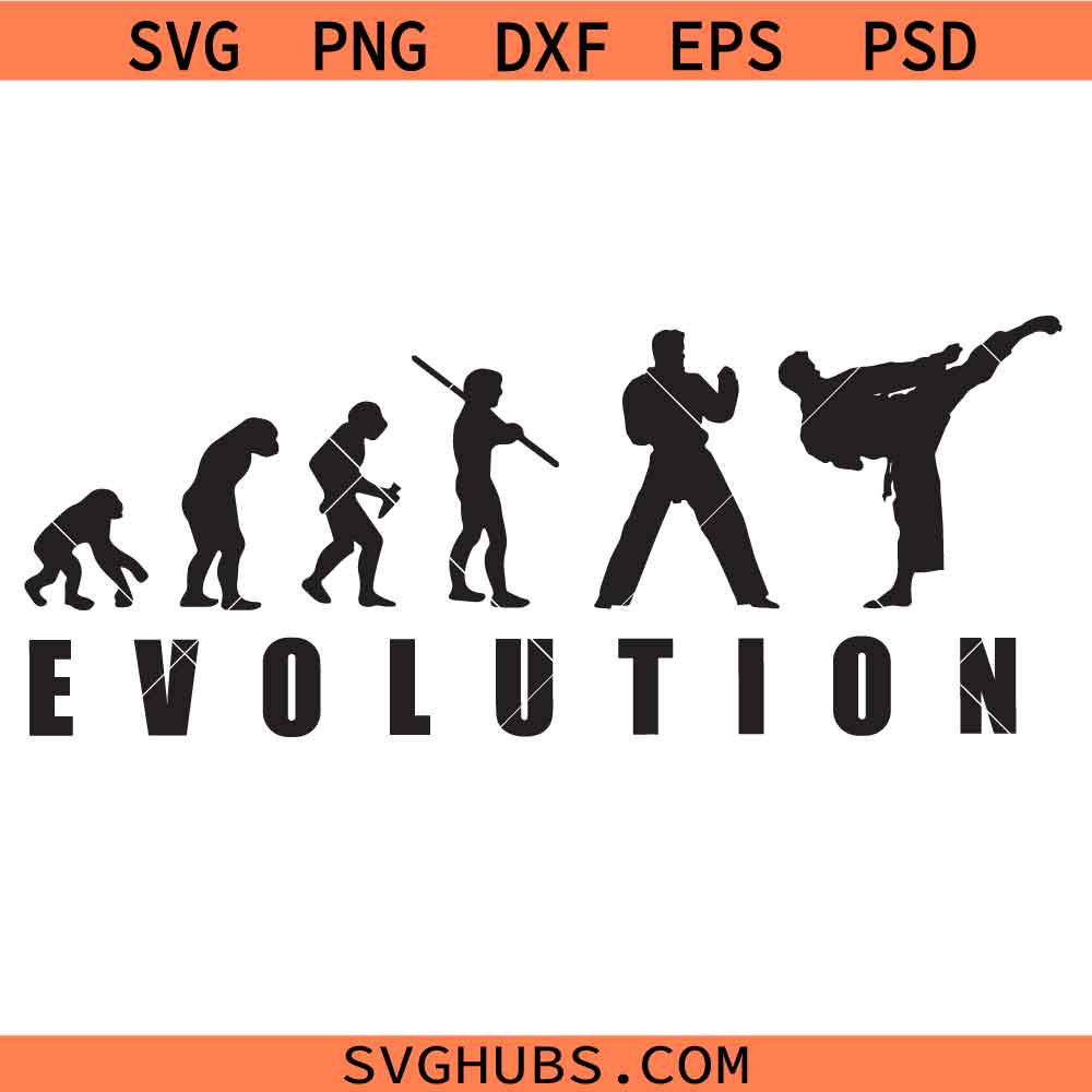 Karate Evolution Svg Png, Martial Arts Svg Png, Taekwondo Svg Png, Kickboxing Svg Png