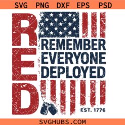 Remember Everyone Deployed Flag Svg Png, Military Support Patriotic Friday Red Shirt Png svg