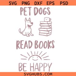 Pet Dogs Read Books Svg, Book Lover Svg Png, Bookish Svg Png, Dog Lover Svg Png