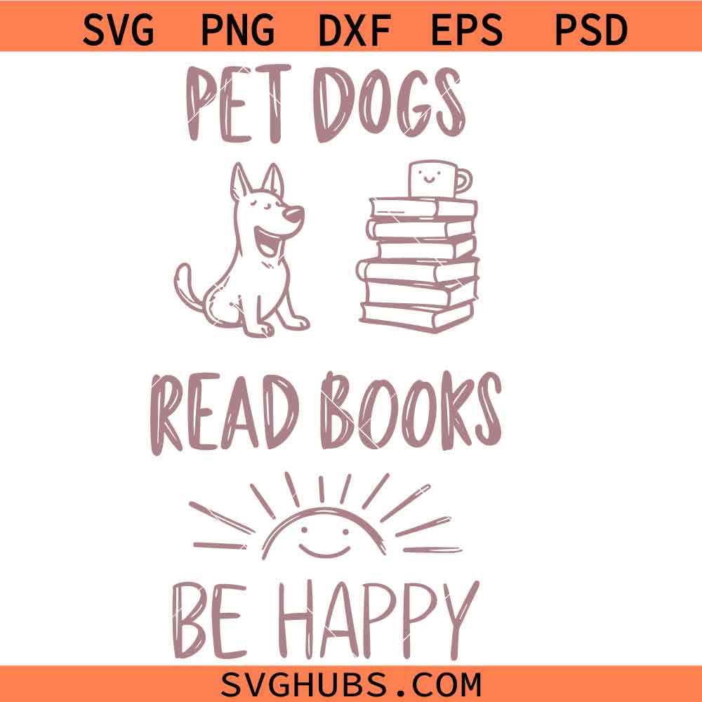 Pet Dogs Read Books Svg, Book Lover Svg Png, Bookish Svg Png, Dog Lover Svg Png