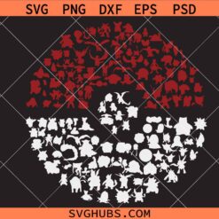Pokemon 1st Gen Poke Ball Svg Png, 151 Monsters Svg Png