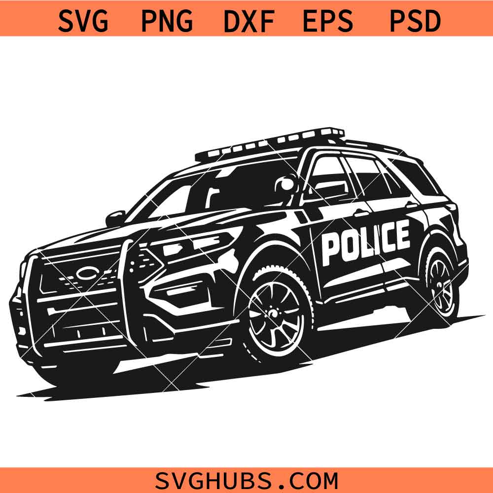Police SUV Car Svg Png, Law Enforcement Svg Png, Thin Blue Line Svg Png, K9 Unit Vehicle Svg Png