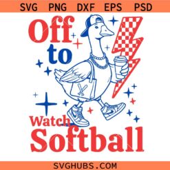 Off To Watch Softball Game Day Sports svg, Softball Mom Goose SVG PNG, Softball Lover svg