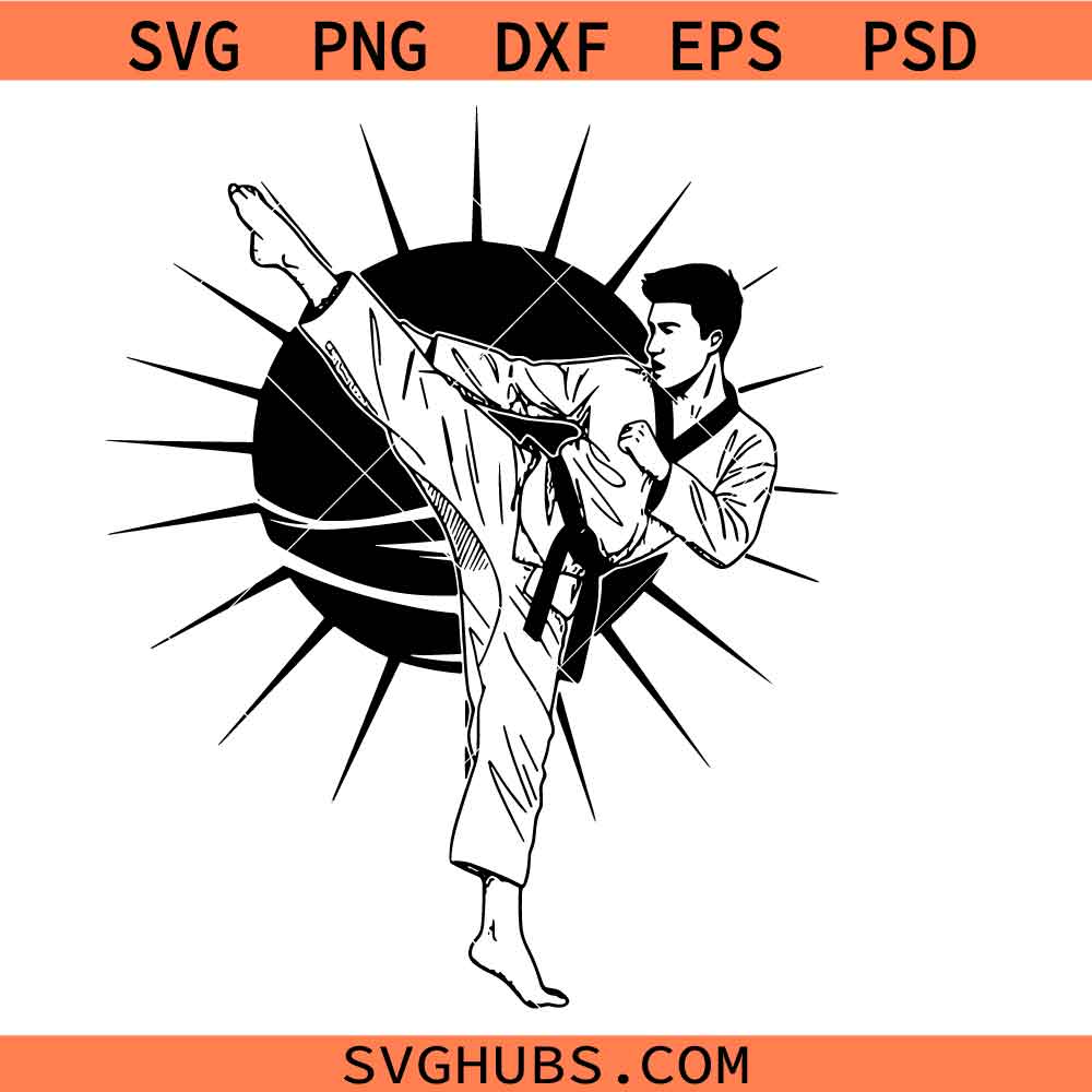 Taekwondo Svg Png, Karate Svg Png, Kung Fu Svg Png, Black belt Svg Png, Fighting Svg Png