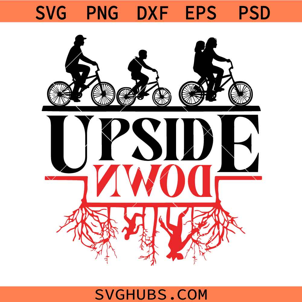 Upside Down Silhouette Sunset svg, Upside Down 80's Horror SVG, The Upside Down SVG