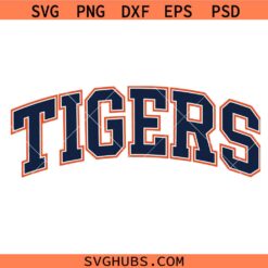 Tigers Arched Varsity Letters SVG, Tigers Mascot SVG, School Spirit SVG