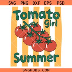 Tomato Girl Summer svg, Trendy Cottagecore Vibe svg, Retro Stripe Tomato svg, Summer Vibe svg