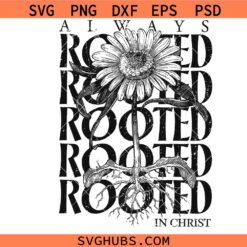Always Rooted In Christ SVG PNG, Christian Spring Flowers SVG