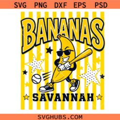Banana Baseball svg, Funny Banana svg, Baseball Mom svg, Savannah Banana svg