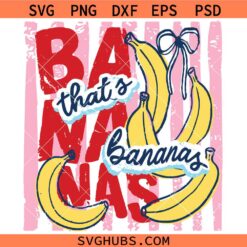 Bananas Stripes Summer SVG, That’s Bananas SVG, Funny Preppy SVG, Summer Fruit SVG