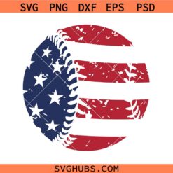 Baseball American Flag SVG, Distressed Baseball American Flag SVG, 4th of July USA Flag Baseball SVG