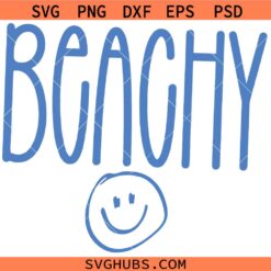 Beachy Smiley Face SVG, Summer Vibes SVG, Summer Shirt SVG, Beach Svg